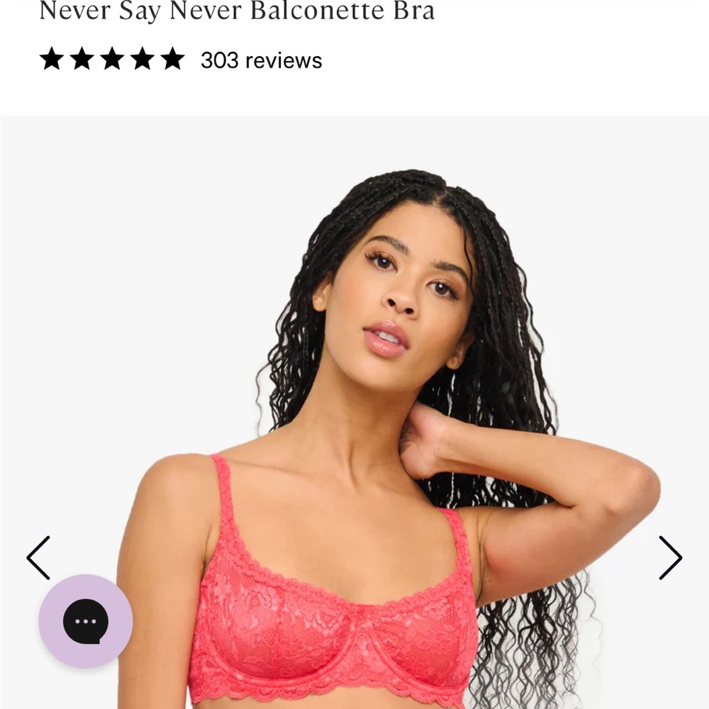 Cosabella Balconette Lace Bra size 36C style never say never. Color coral